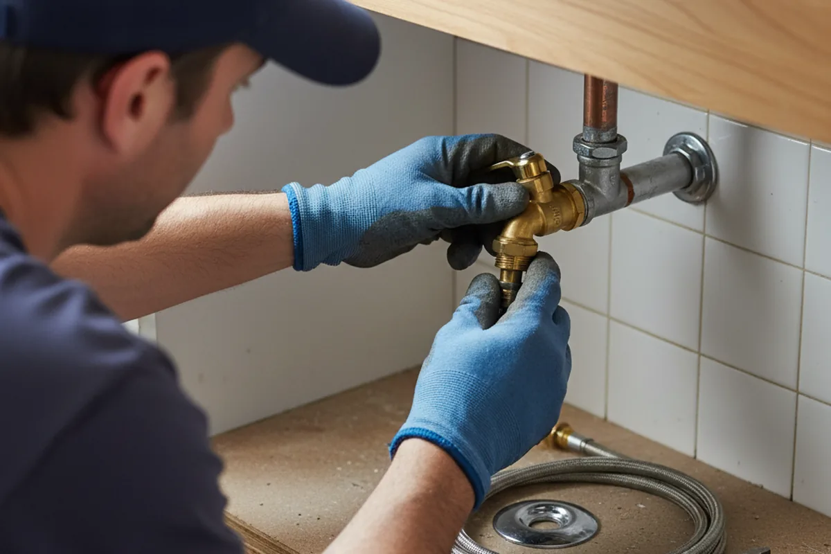 Shutoff valve and fitting work during Emergency Plumbing in Brookeville